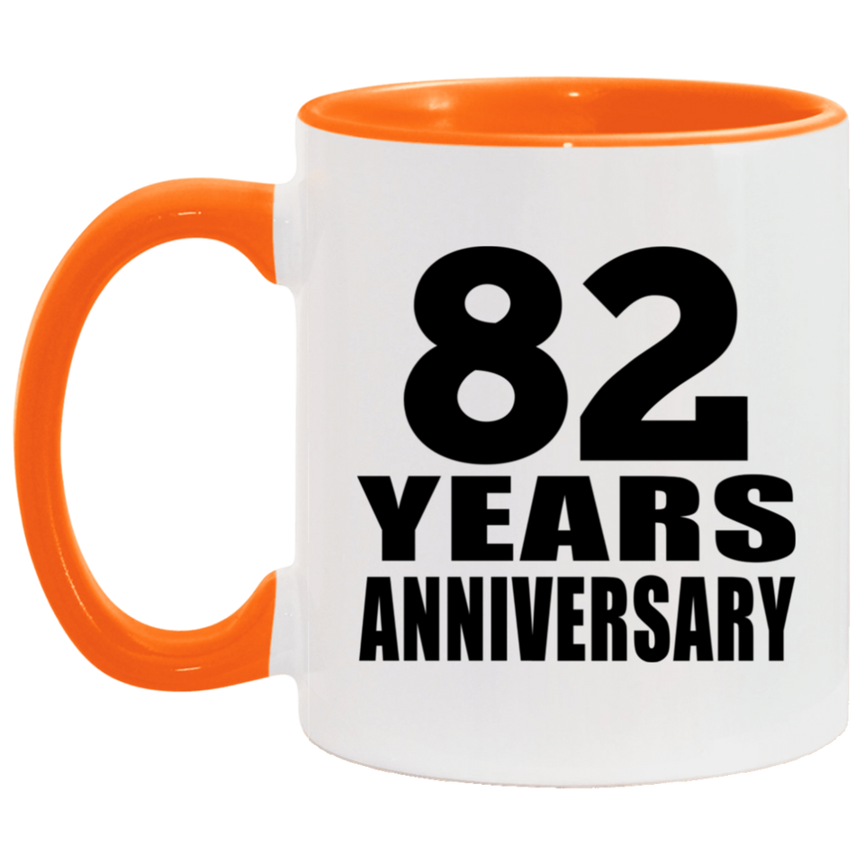 82nd Anniversary 82 Years - 11oz Accent Mug Orange