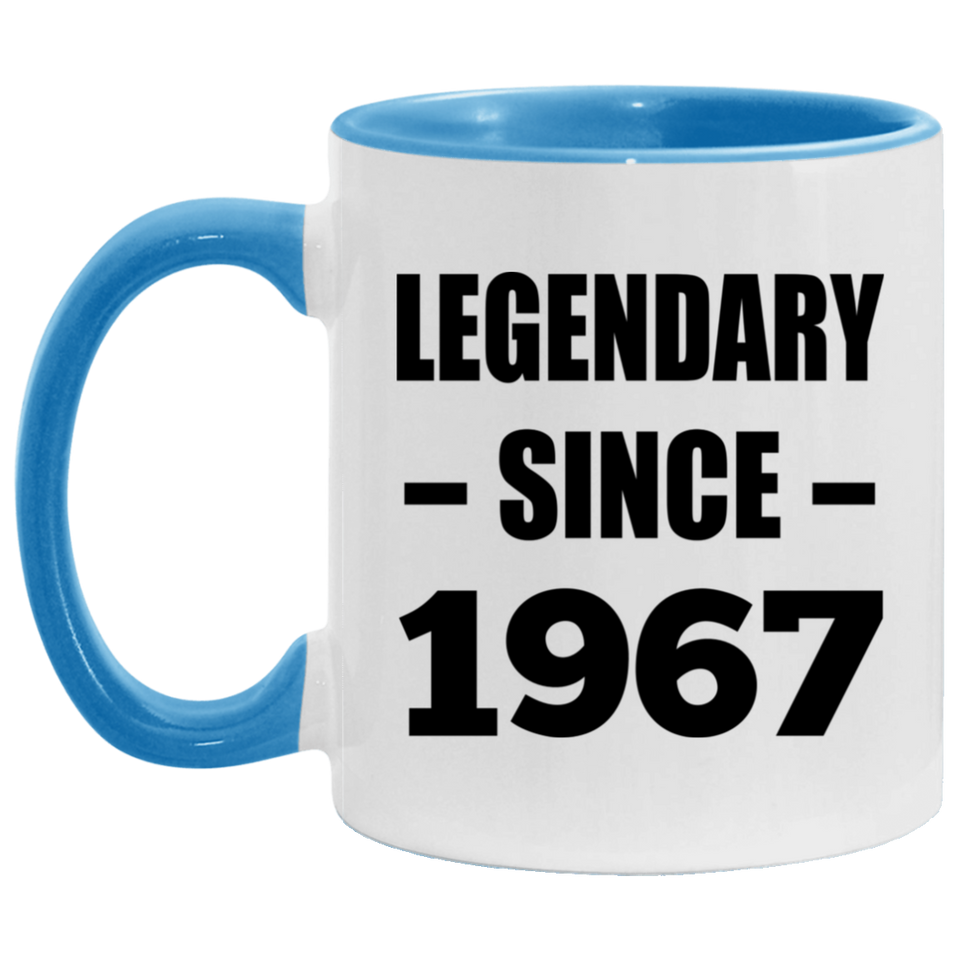 57th Birthday Legendary Since 1967 - 11oz Accent Mug Blue