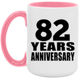 82nd Anniversary 82 Years Anniversary - 15oz Accent Mug Pink