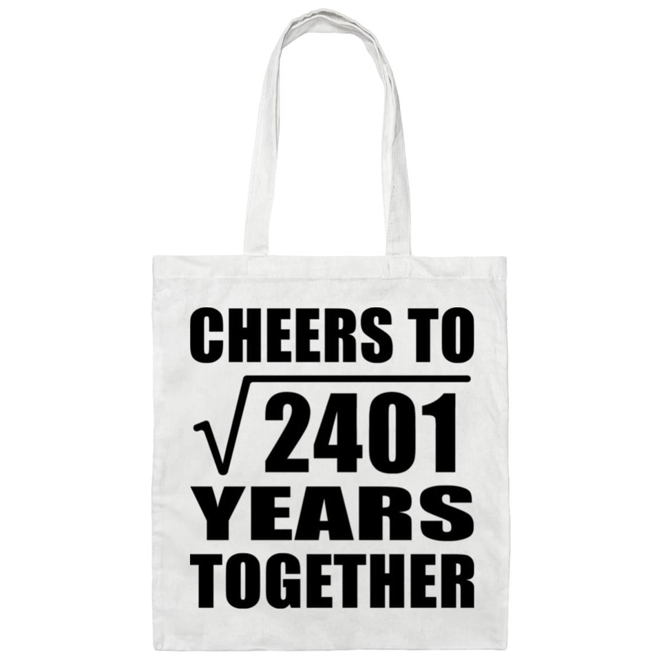 49th Anniversary Cheers To Square Root of 2401 Years Together - Tote Bag White