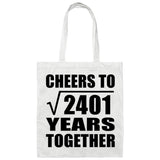 49th Anniversary Cheers To Square Root of 2401 Years Together - Tote Bag White