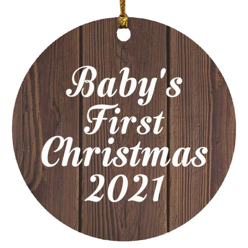 Baby's First Christmas 2021 - Circle Ornament D