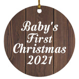 Baby's First Christmas 2021 - Circle Ornament D