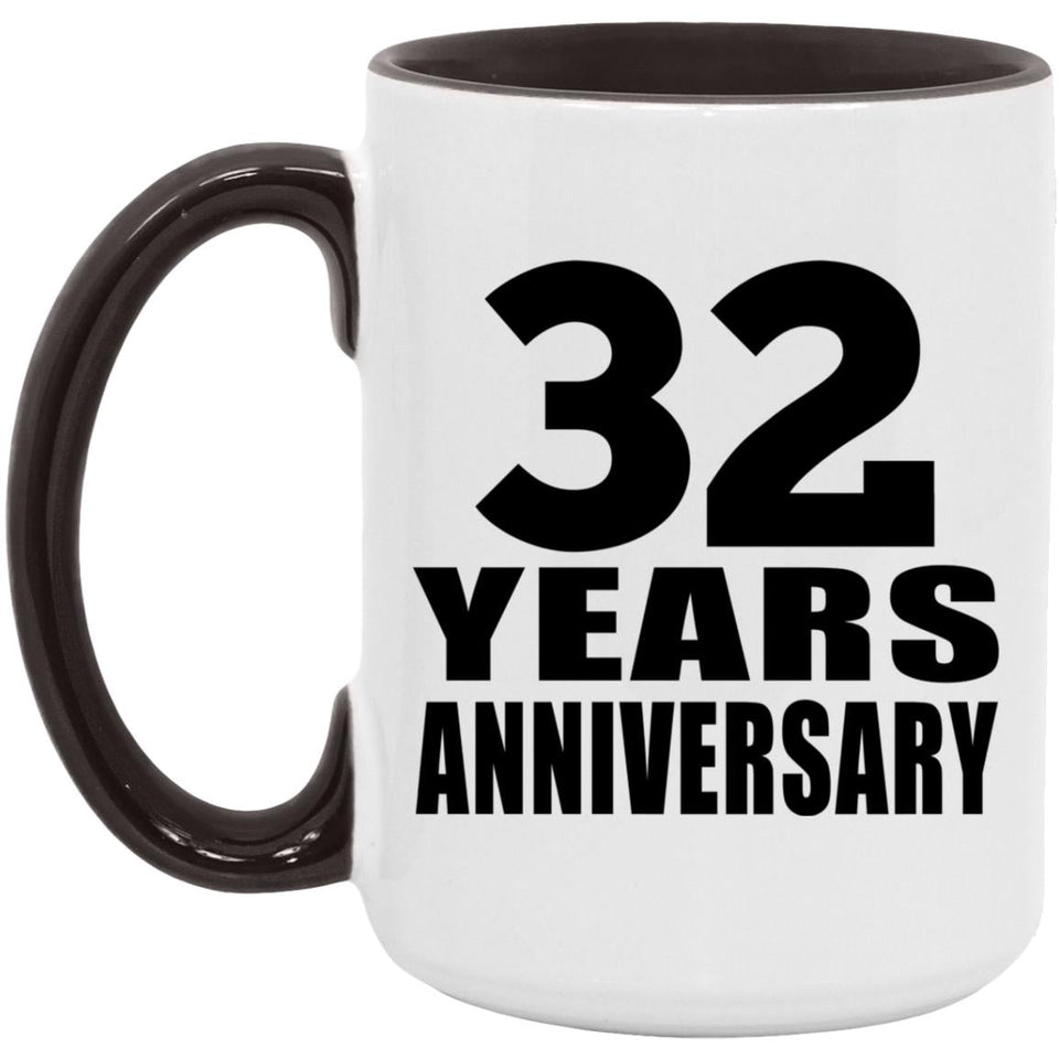 32nd Anniversary 32 Years - 15oz Accent Mug Black