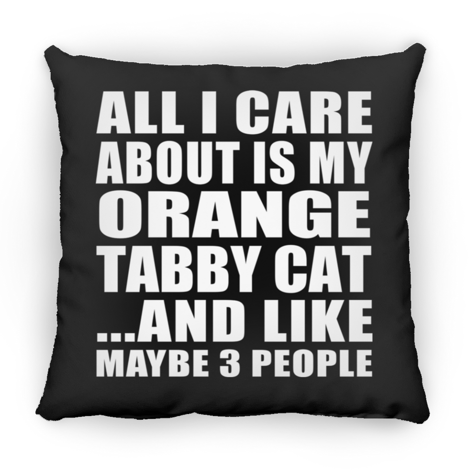 All I Care About Is My Orange Tabby Cat - Throw Pillow Black