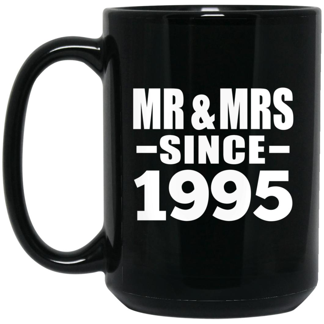 29th Anniversary Mr & Mrs Since 1995 - 15 Oz Coffee Mug Black