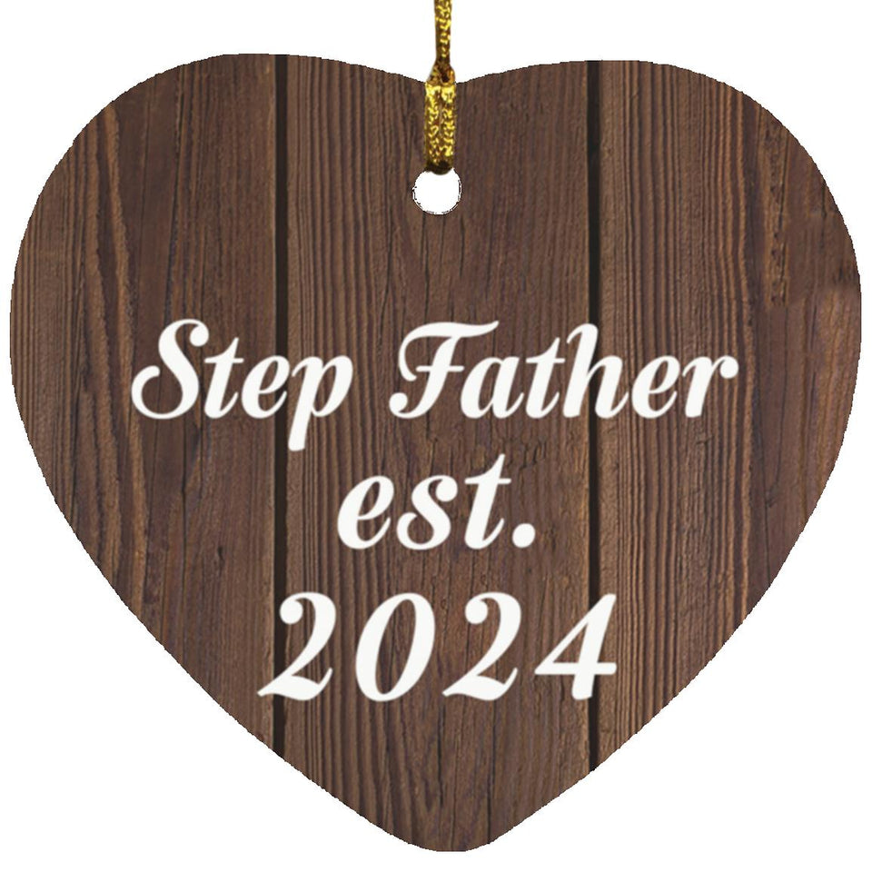Step Father Established EST. 2024 - Heart Ornament D