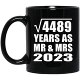 67th Anniversary Square Root of 4489 Years As Mr & Mrs 2023 - 11oz Coffee Mug Black