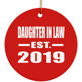 Daughter In Law Established EST. 2019 - Circle Ornament