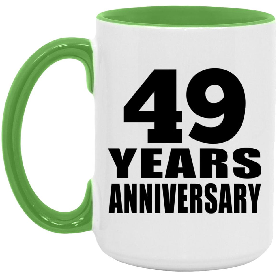 49th Anniversary 49 Years Anniversary - 15oz Accent Mug Green