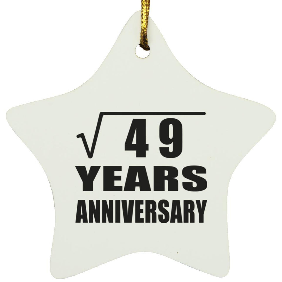 7th Anniversary Square Root of 49 Years Anniversary - Star Ornament