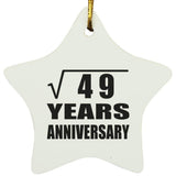 7th Anniversary Square Root of 49 Years Anniversary - Star Ornament