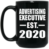 Advertising Executive Established EST. 2020 - 15oz Coffee Mug Black