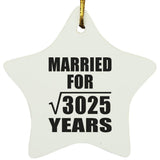 55th Anniversary Married For Square Root of 3025 Years - Star Ornament