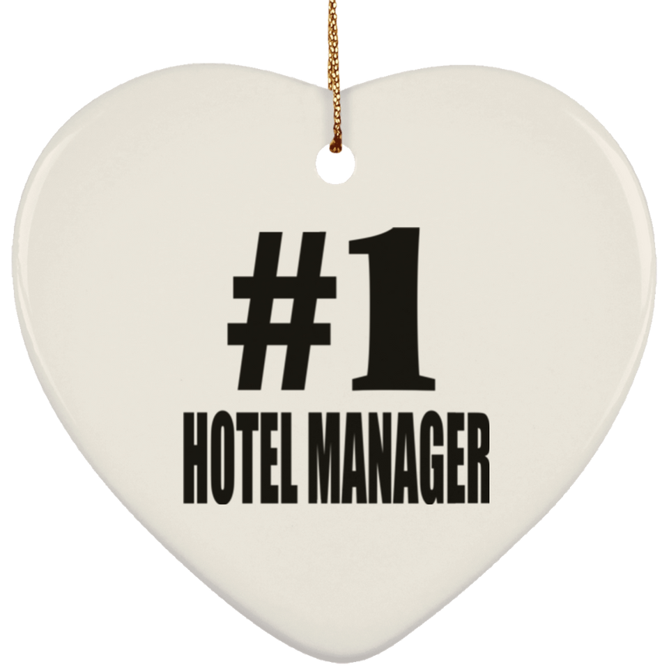 Number One #1 Hotel Manager - Heart Ornament