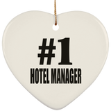Number One #1 Hotel Manager - Heart Ornament