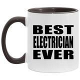 Best Electrician Ever - 11oz Accent Mug Black