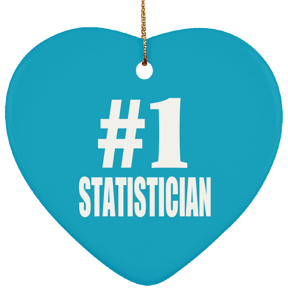 Number One #1 Statistician - Heart Ornament