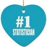 Number One #1 Statistician - Heart Ornament