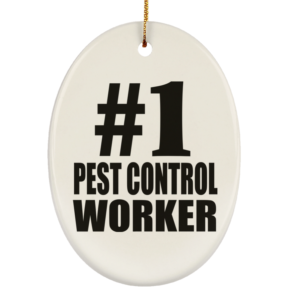Number One #1 Pest Control Worker - Oval Ornament