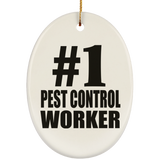 Number One #1 Pest Control Worker - Oval Ornament
