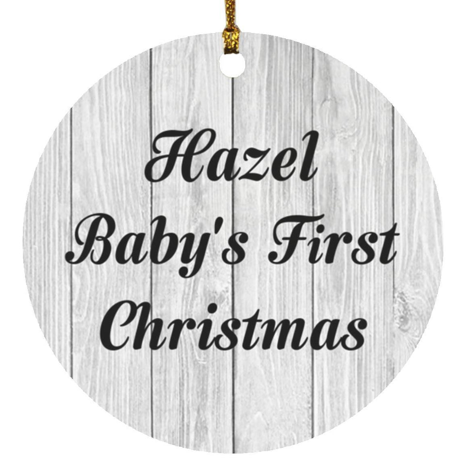 Hazel Baby's First Christmas - Circle Ornament F