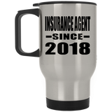 Insurance Agent Since 2018 - Silver Travel Mug