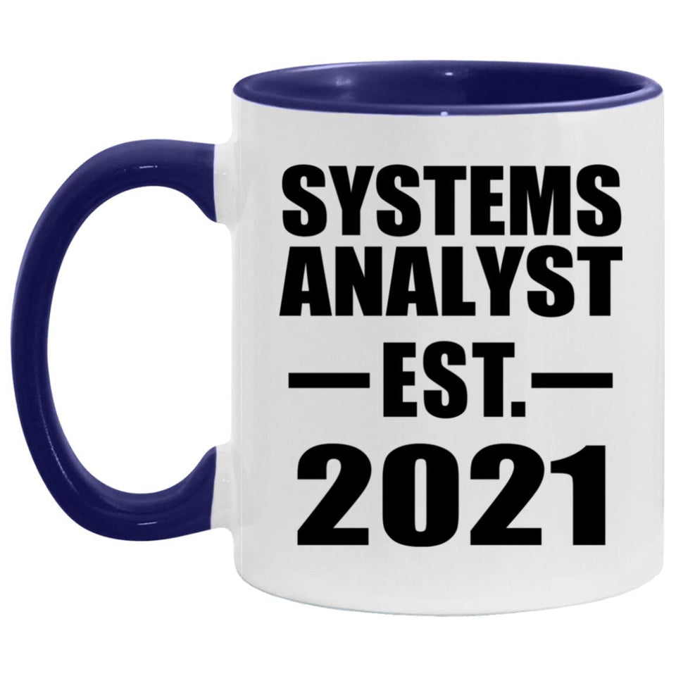 Systems Analyst Established Est. 2021 - 11oz Accent Mug Purple