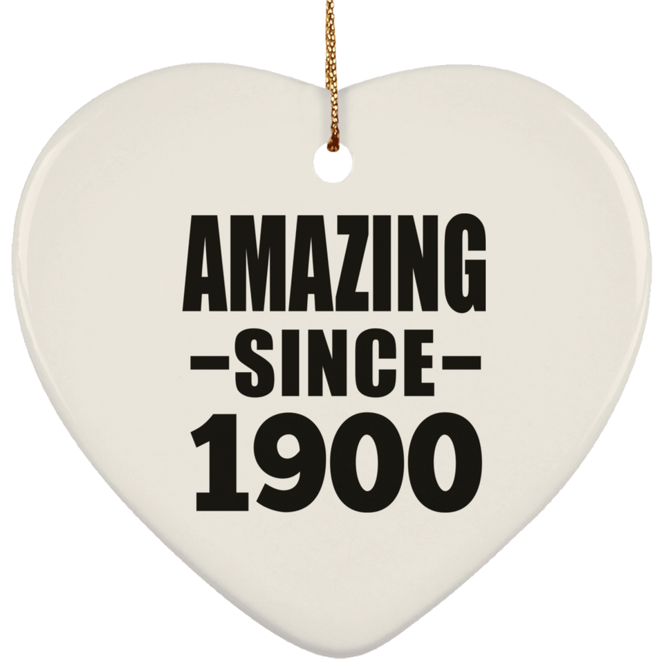124th Birthday Amazing Since 1900 - Heart Ornament