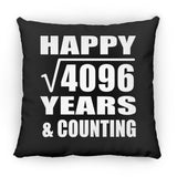 Happy 64th Anniversary Square Root of 4096 Years & Counting - Throw Pillow Black