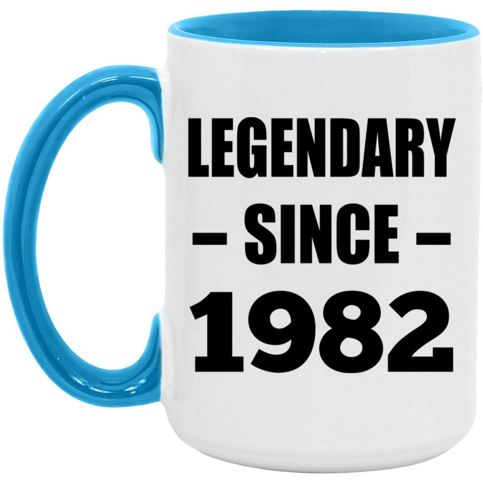 42nd Birthday Legendary Since 1982 - 15oz Accent Mug Blue