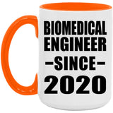 Biomedical Engineer Since 2020 - 15oz Accent Mug Orange