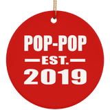 Pop-Pop Established EST. 2019 - Circle Ornament