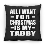 All I Want For Christmas Is My Tabby - Throw Pillow Black
