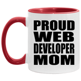 Proud Web Developer Mom - 11oz Accent Mug Red