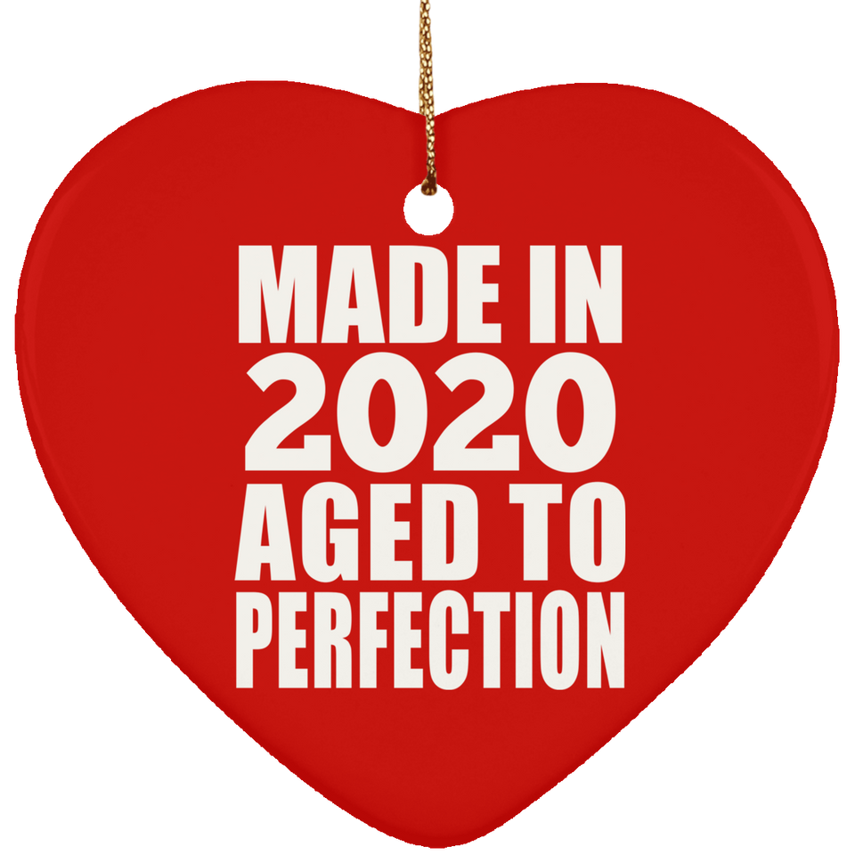 4th Birthday Made In 2020 Aged to Perfection - Heart Ornament