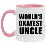 World's Okayest Uncle - 11oz Accent Mug Pink