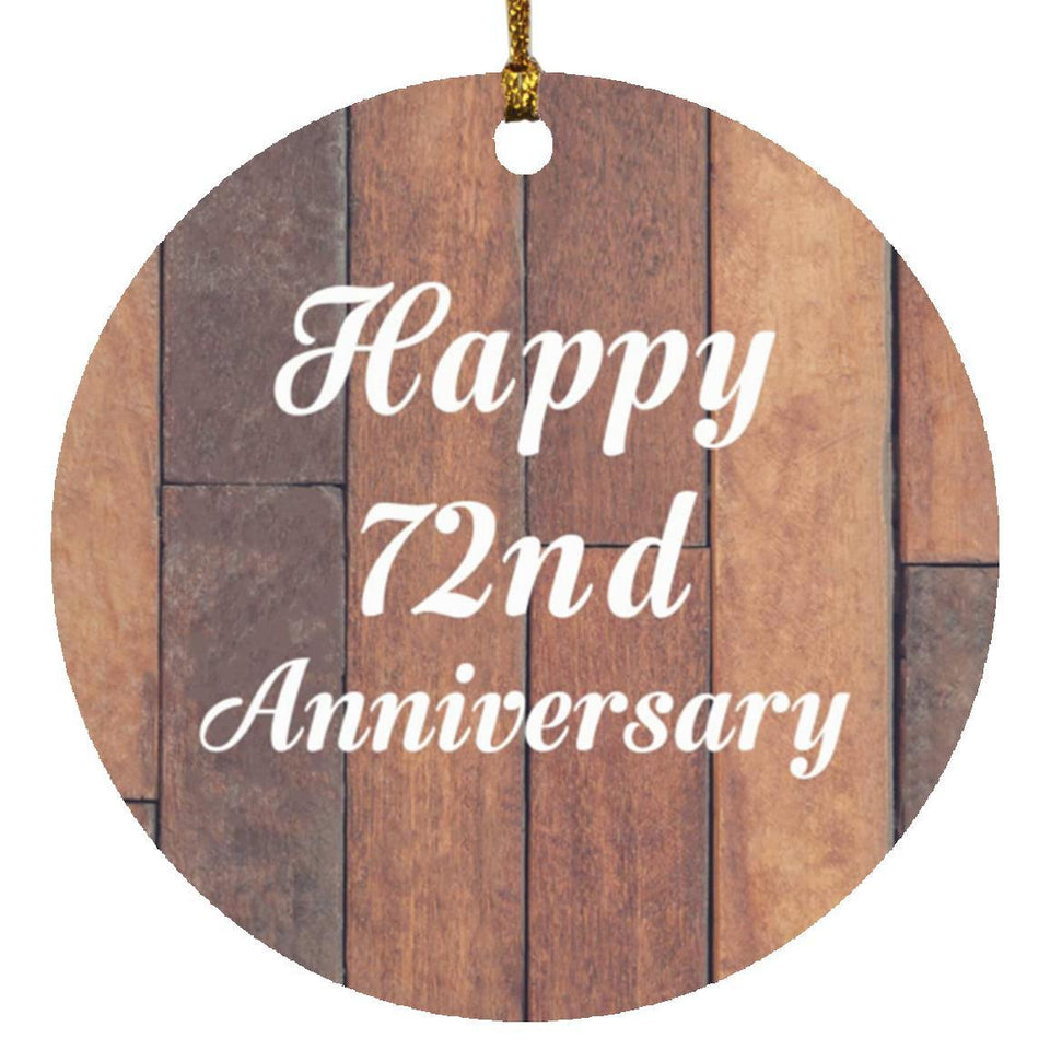 Happy 72nd Anniversary - Circle Ornament E