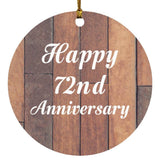 Happy 72nd Anniversary - Circle Ornament E