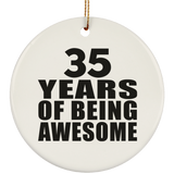 35th Birthday 35 Years Of Being Awesome - Circle Ornament