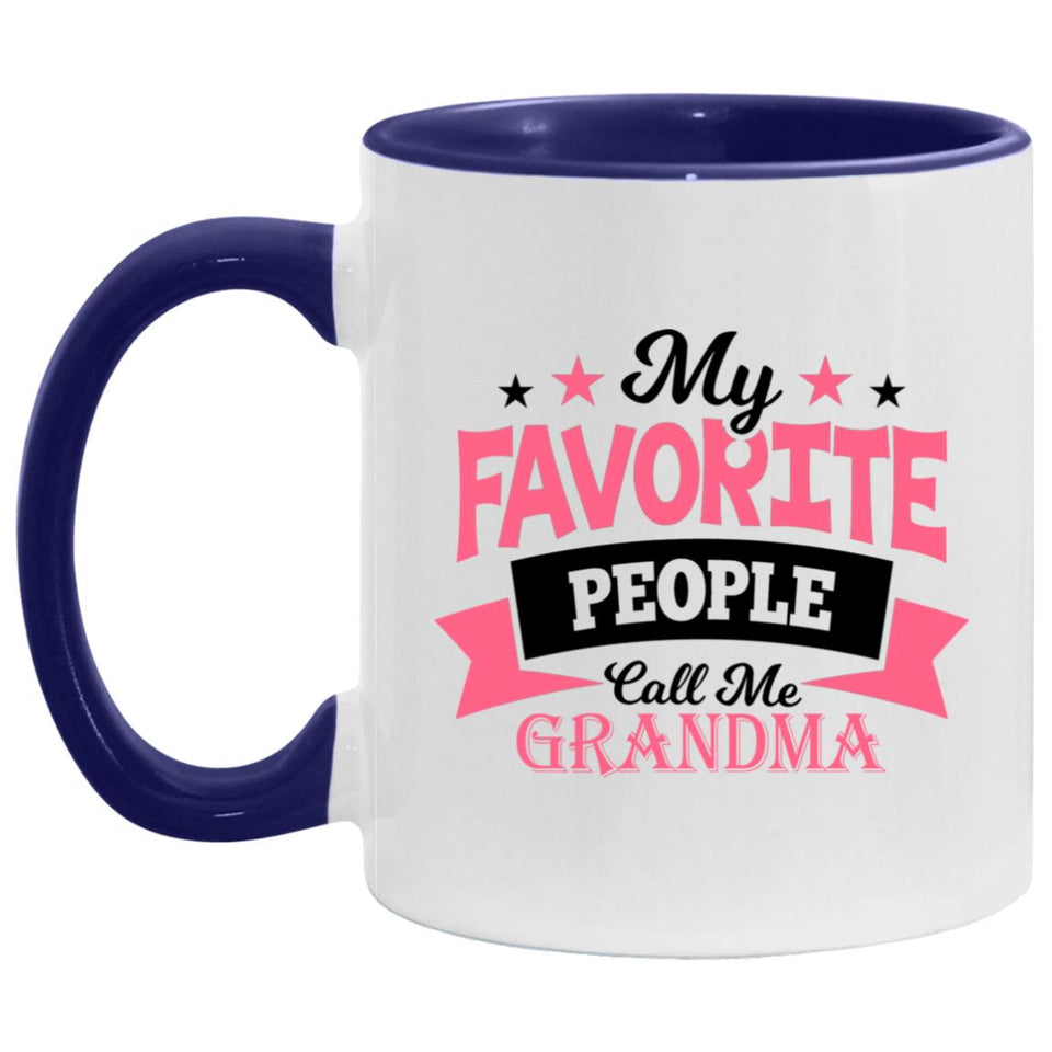 My Favorite People Call Me Grandma - 11oz Accent Mug Purple