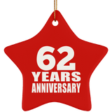 62nd Anniversary 62 Years - Star Ornament