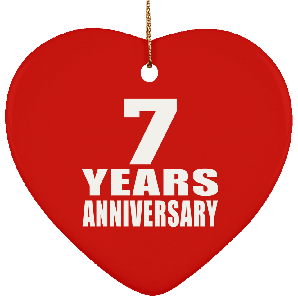 7th Anniversary 7 Years - Heart Ornament