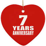 7th Anniversary 7 Years - Heart Ornament