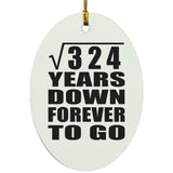 18th Anniversary Square Root of 324 Years Down Forever To Go - Oval Ornament