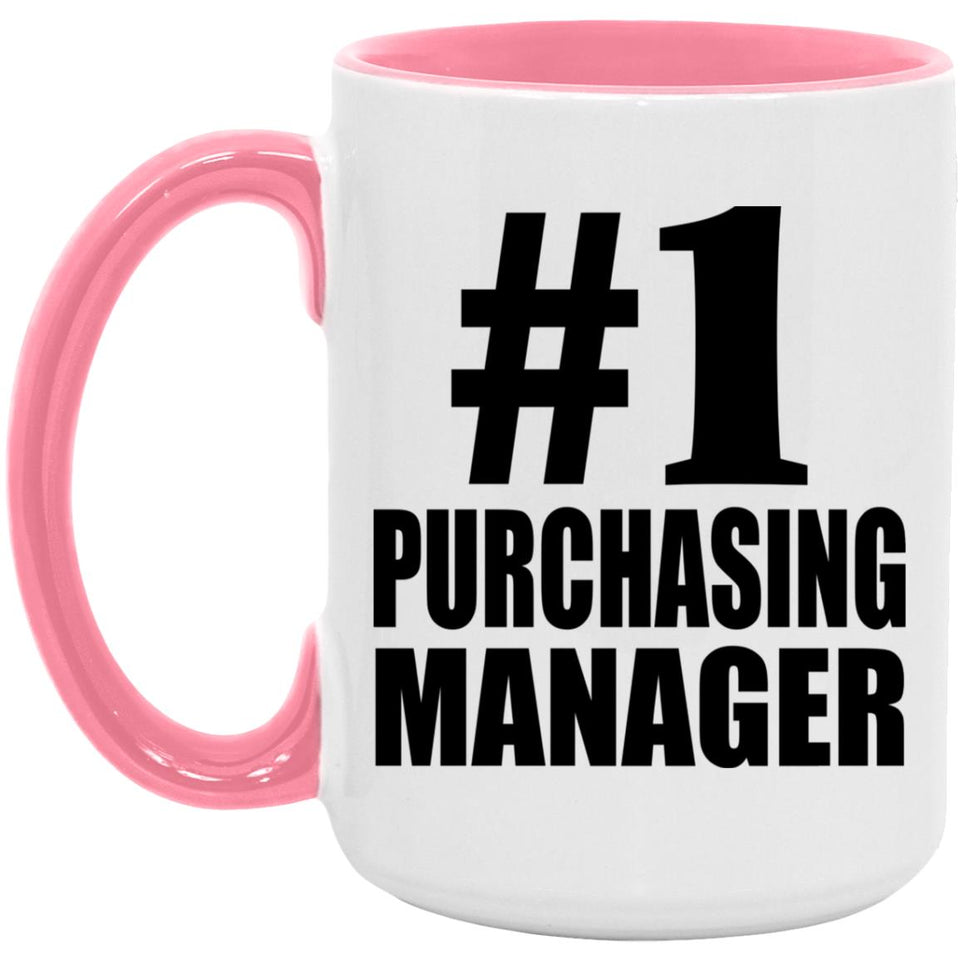Number One #1 Purchasing Manager - 15oz Accent Mug Pink