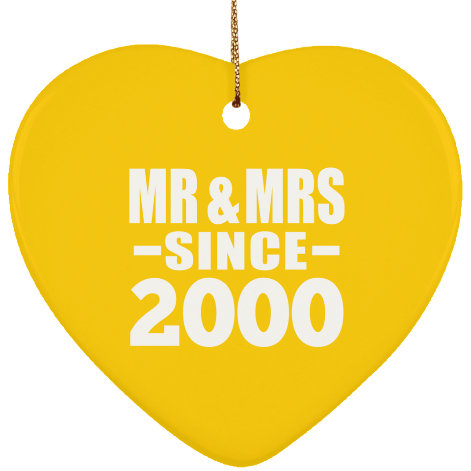 24th Anniversary Mr & Mrs Since 2000 - Heart Ornament