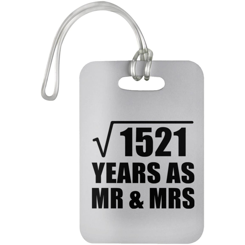 39th Anniversary Square Root of 1521 Years As Mr & Mrs - Luggage Bag Tag