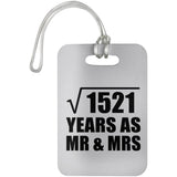 39th Anniversary Square Root of 1521 Years As Mr & Mrs - Luggage Bag Tag