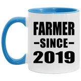 Farmer Since 2019 - 11oz Accent Mug Blue